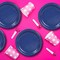Navy Color 7 Inch Solid Paper Dessert Plates 24 Pack for Classic Party Themes